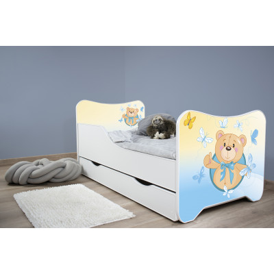 Detská posteľ Top Beds Happy Kitty 140x70 Malý medvedík so zásuvkou